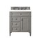 James Martin Vanities Brittany 30in Single Vanity, Urban Gray, w/ 3 CM White Zeus Quartz Top 650-V30-UGR-3WZ - alternate 1